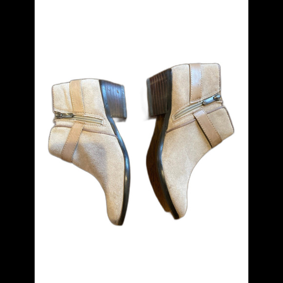 Sam Edelman Womans Boots Fawn Tan Suede Size 6 Booties 1.5 inch Heel Shoe EUC - Picture 4 of 12